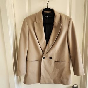 XS Beige Oversized Zara Blazer